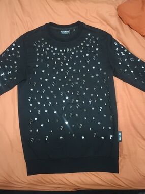 Maceoo mens designer athleisure sweater metal black